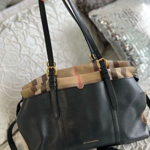 Burberry Mason Check Coca Leather
Diaper Bag